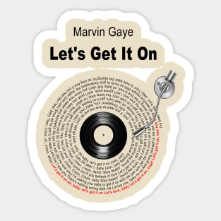 LET'S GET IT ON LYRICS ILLUSTRATIONS Sticker